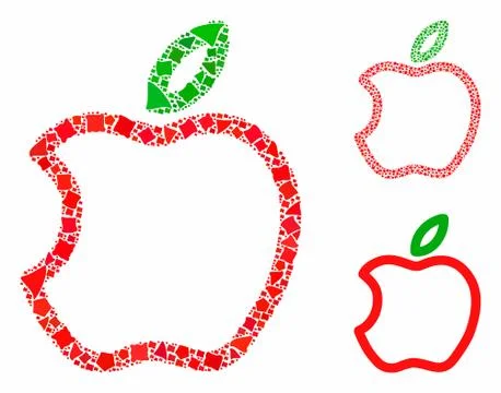 Contour apple Mosaic Icon of Humpy Elements 库存插图