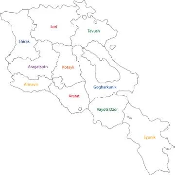 Contour Armenia map Stock Illustration