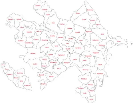 Contour Azerbaijan map Stock Illustration