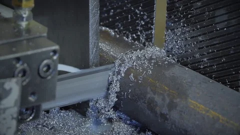 Contour bandsaw in the workshop. Close-up. Video stock 74774041