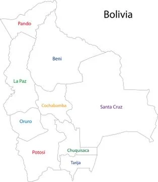 Contour bolivia map Stock Illustration