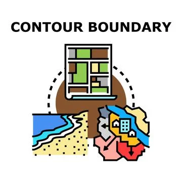 Contour boundary mapping land planning development concept Stock-Illustration