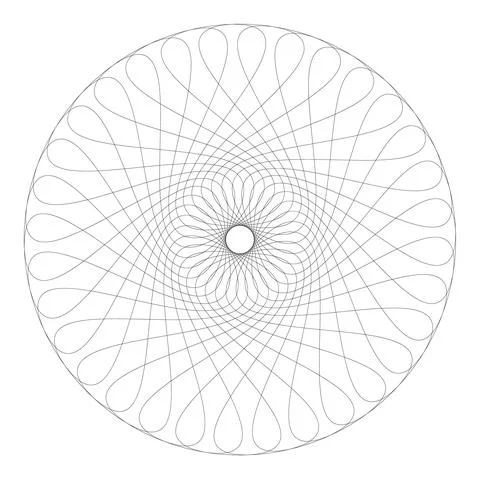 Contour Circle Guilloche Pattern Flat Graphics Illustration Stock Illustration