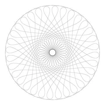 Contour Circle Guilloche Pattern Flat Graphics Illustration Stock Illustration