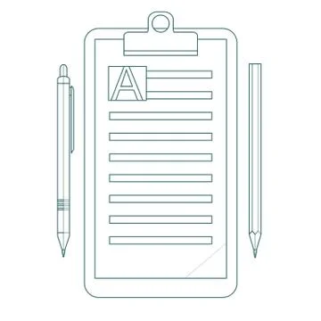 Contour Clipboard folder with blank white sheet of paper mock up. Stock Illustration