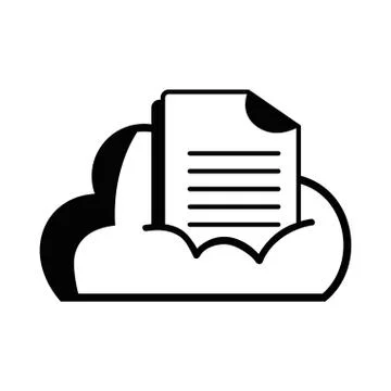 Contour cloud data with digital document information Illustrazione stock
