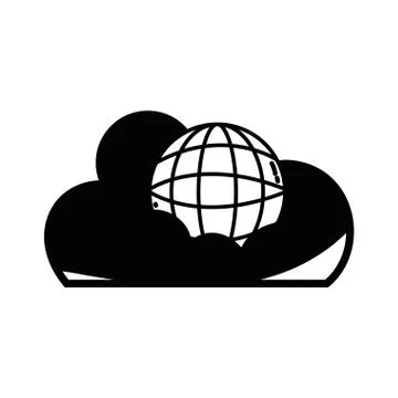 Contour cloud data with global connection server Illustrazione stock