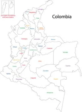 Contour colombia map Stock Illustration