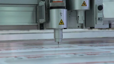 Contour cutting. The cutting plotter. Close up Stock Footage 88396623