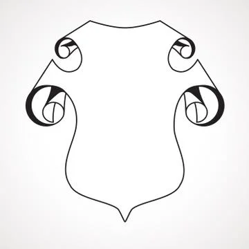 Contour drawing of the emblem Stock Illustration