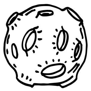 Contour drawing of the planet space theme for the Moon space Stock Illustration