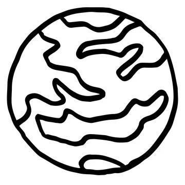 Contour drawing planet space theme for coloring d Stock Illustration
