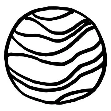 Contour drawing planet space theme for coloring g Stock Illustration