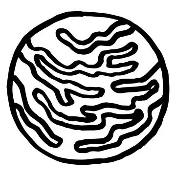 Contour drawing planet space theme for coloring 3 Stock Illustration