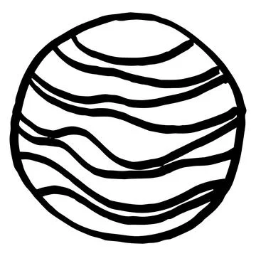 Contour drawing planet space theme for coloring 2 Stock Illustration
