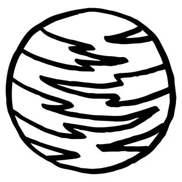 Contour drawing planet space theme for coloring Stock Illustration