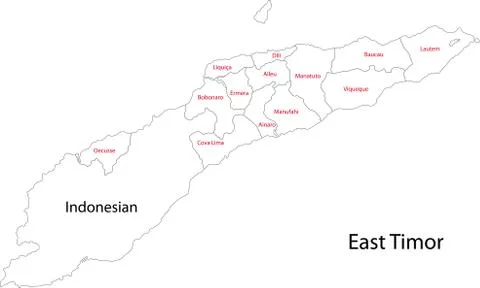 Contour East Timor map Stock Illustration