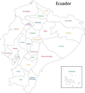 Contour ecuador map Stock Illustration