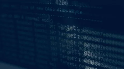 Contour effect of Cryptocurrency mining on a computer screen. The algorithm of Video stock 240167945