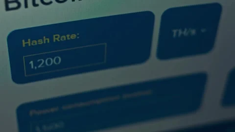 Contour effect of Cryptocurrency mining on a computer screen. The algorithm of Stock Footage 240169258