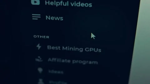 Contour effect of Cryptocurrency mining on a computer screen. The algorithm of Stock-Footage 240169322