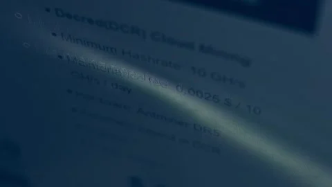 Contour effect of Cryptocurrency mining on a computer screen. The algorithm of Stock-Footage 240169466