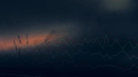 Contour effect of Cryptocurrency mining on a computer screen. The algorithm of Stock-Footage 240169873