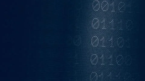 Contour effect of Cryptocurrency mining on a computer screen. The algorithm of Stock-Footage 240170004