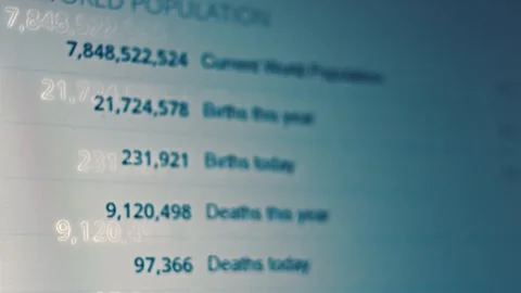 Contour effect of Cryptocurrency mining on a computer screen. The algorithm of Stock-Footage 240170141