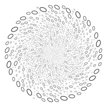 Contour Ellipse Centrifugal Exploding Globula Stock Illustration