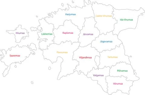 Contour Estonia map Stock Illustration