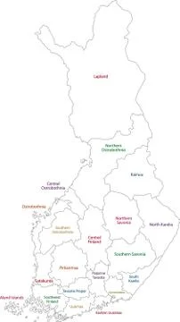 Contour Finland map Stock Illustration