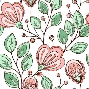 Contour floral background pattern 12 1 1 3 Stock Illustration