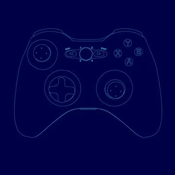 Contour Gamepad, Game Controller or Joystick Icon Flat Design. Vector 스톡 일러스트