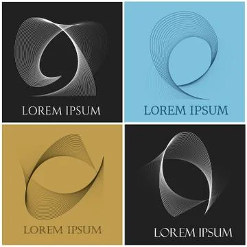 Contour graphics emblem set Stock Illustration