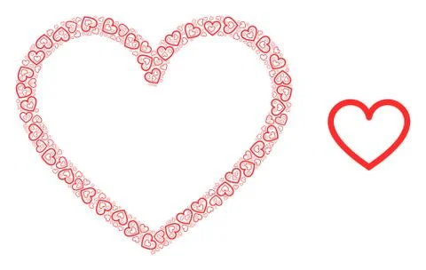 Contour Heart Recursion Mosaic of Self Items Stock Illustration