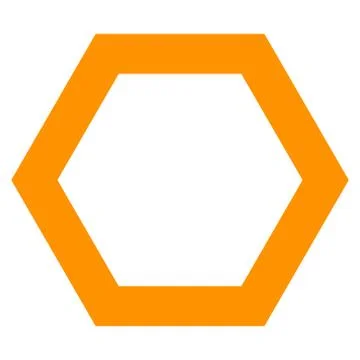 Contour Hexagon Flat Vector Icon Stock Illustration