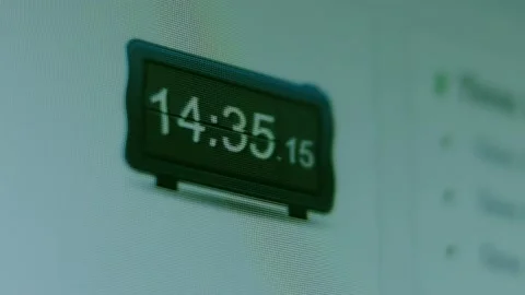 Contour highlighting effect of The world clock. Shoot pixels on the screen Stock Footage 232386054