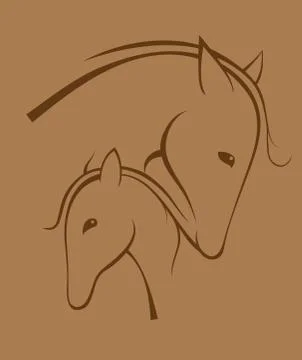 Contour of horses Stock Illustration