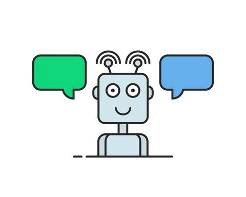 Contour hotline support chatbot logo Stock Illustration