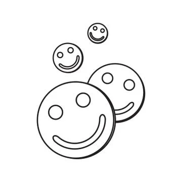 Contour icon with the image of tablets with faces. A drawing without a fill Stock Illustration