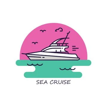 Contour icon sailing boats Stock Illustration