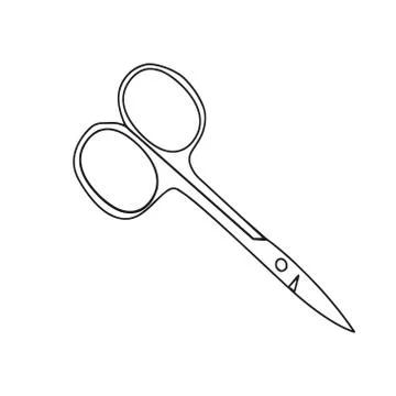 Contour illustration of the scissors icon, vector symbol of the Barber is sign Stock Illustration