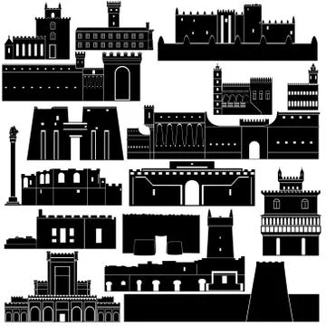 Contour image of architectural landmarks Stock-Illustration
