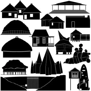 Contour image of architectural landmarks Stock Illustration