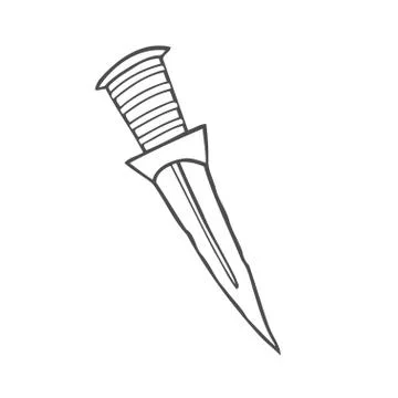 Contour image of dagger. 스톡 일러스트