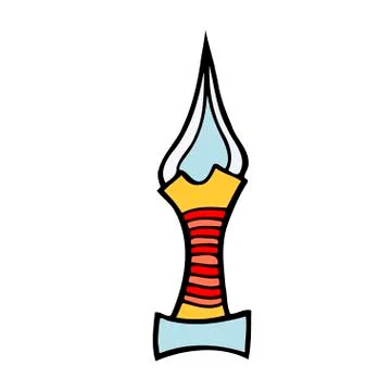 Contour image of dagger. Stock Illustration