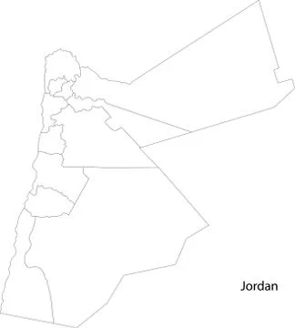 Contour Jordan map Stock Illustration