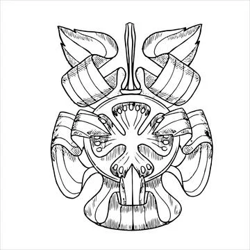 Contour leaf. Hand-drawn outline sketch illustration on white background isol Stock Illustration