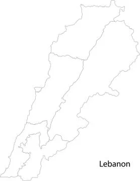Contour Lebanon map Stock Illustration